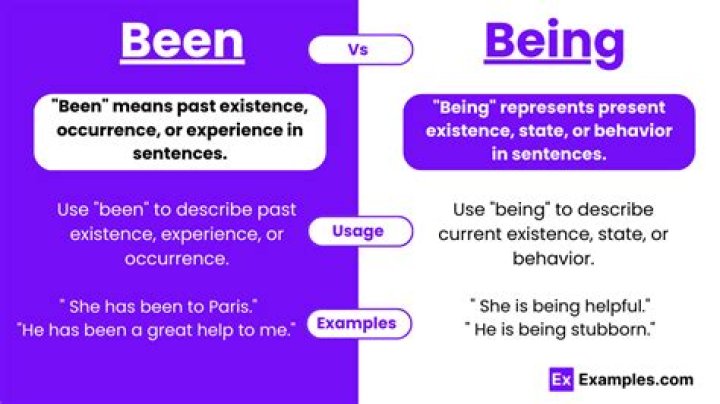 Are being or have been?