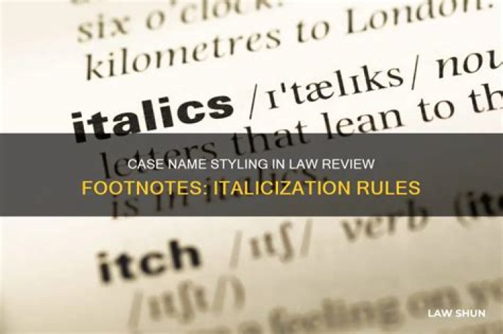 Are case names italicized?