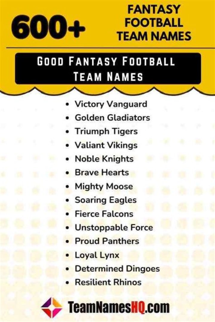 Are fantasy football team names?