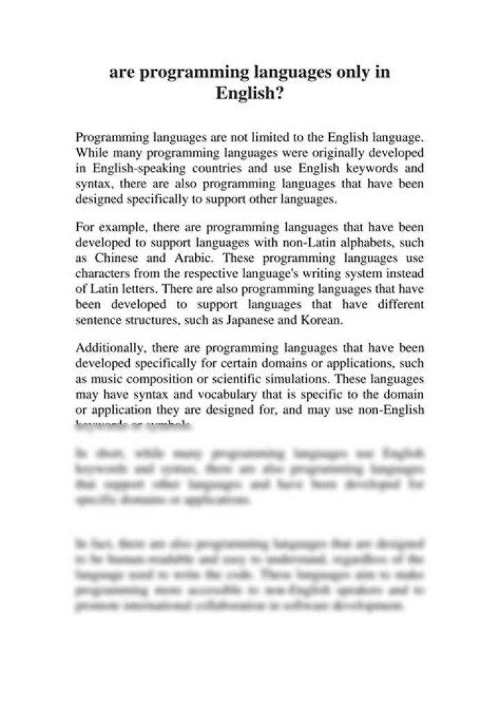 Are programming languages only in english?