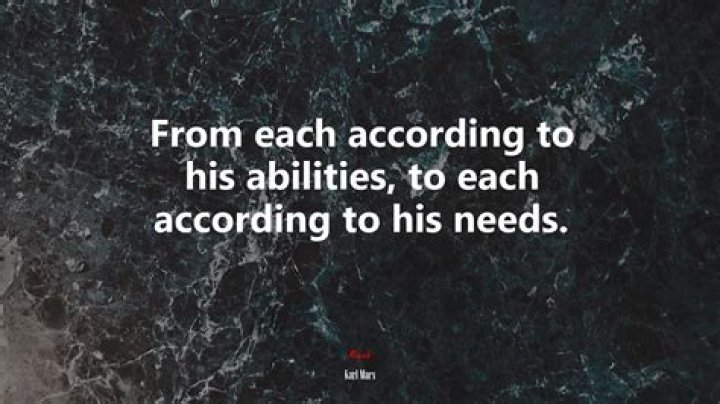 By each according to his ability?