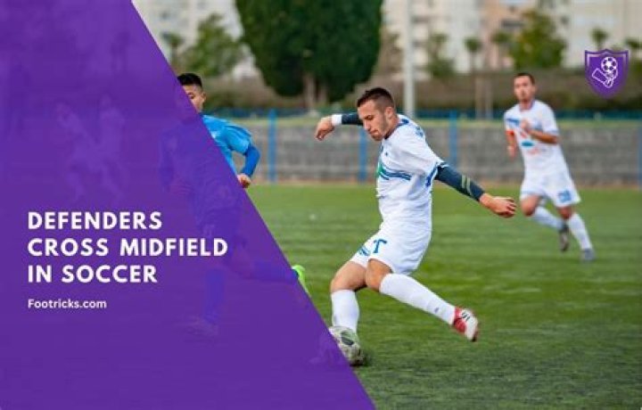 Can defenders cross midfield in soccer?