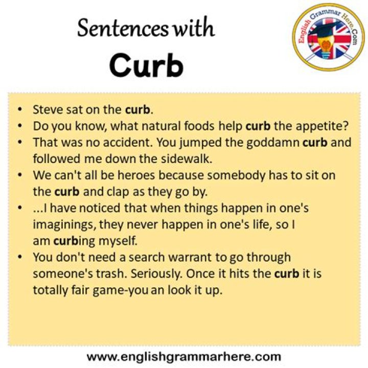 On the curb in a sentence?