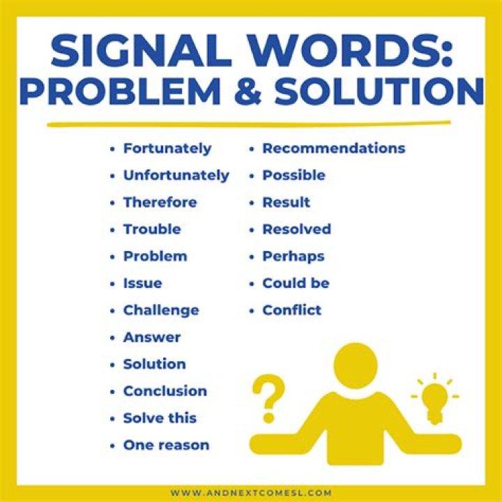 What are problem and solution Signal words?