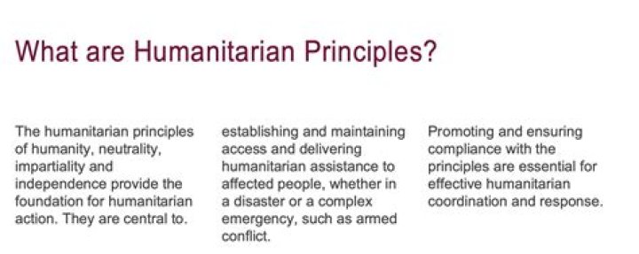 What are the humanitarian principles?