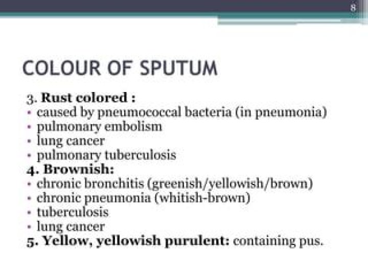 What causes rust colored sputum?