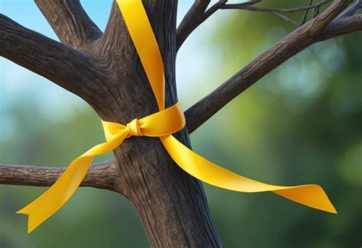 What does it mean to tie a yellow ribbon around a tree?
