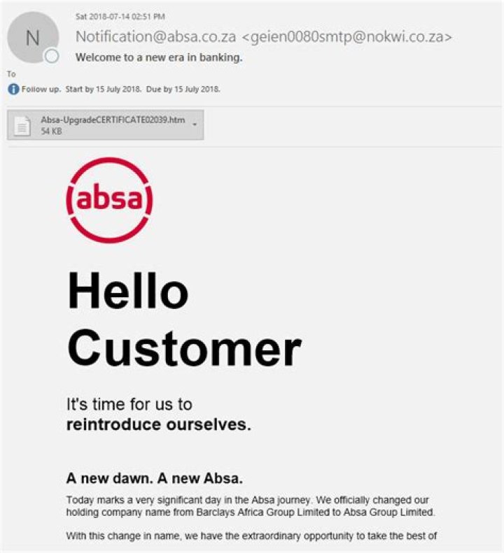 What is absa email address?