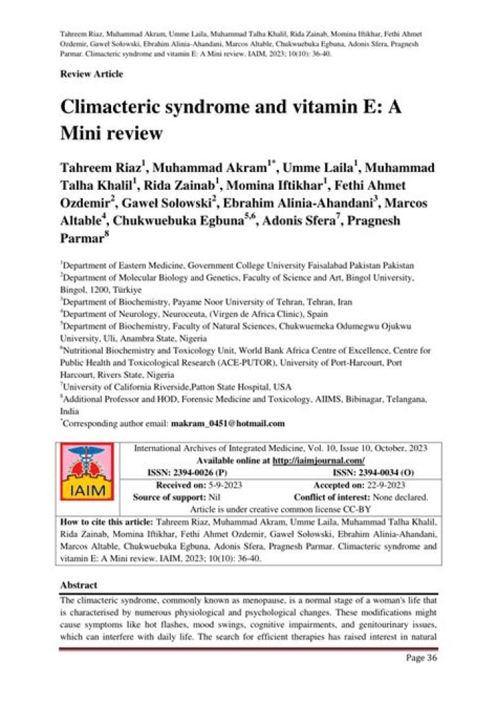 What is climacteric syndrome?