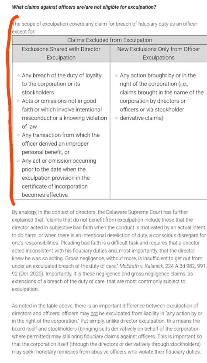 What's the definition of exculpation?