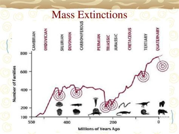 Which two eras ended with mass extinctions?