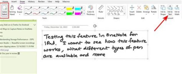 Why can't I do ink to text in OneNote?